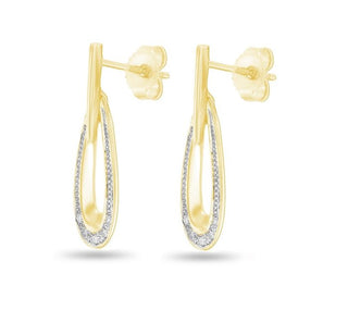 Plated Lab Grown Diamond Dangle Style Earrings