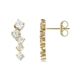 Plated Lab Grown Diamond Ear Climbers Earrings