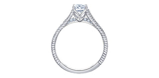 Pure White 18 karat Canadian Certified Gold round brilliant cut Canadian diamond ladies engagement ring