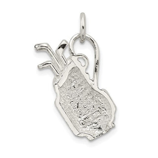 925 Sterling Silver Polished Golf Bag Charm - 22mm x 13mm