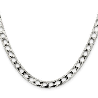 925 Sterling Silver 2.4mm Square Curb Chain 22"