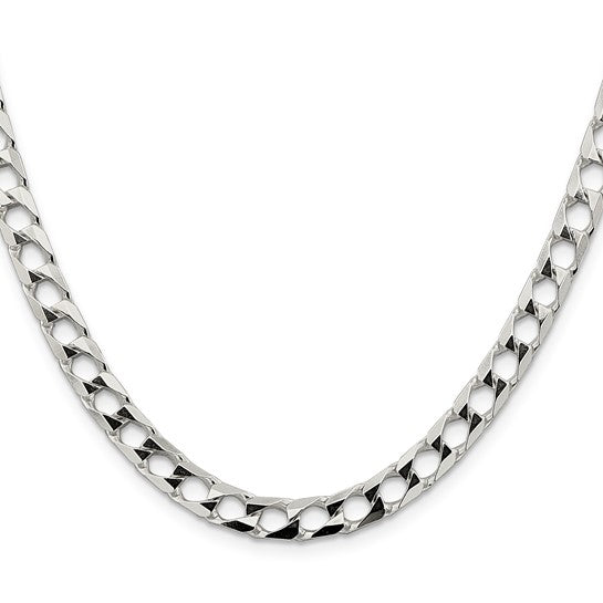925 Sterling Silver 2.4mm Square Curb Chain 22"