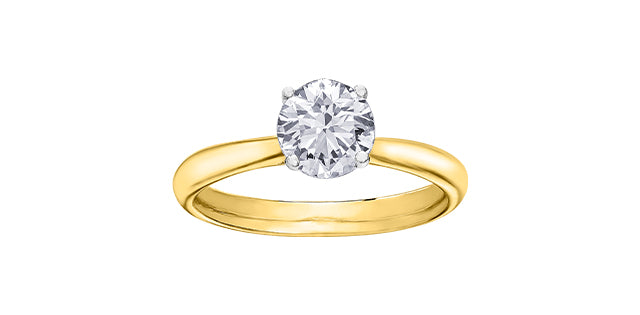 14K Yellow and White Gold 0.31cttw Canadian Diamond Ring
