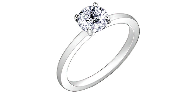 14K White Gold 1.01cttw Round Brilliant Cut Canadian Diamond Engagement Ring