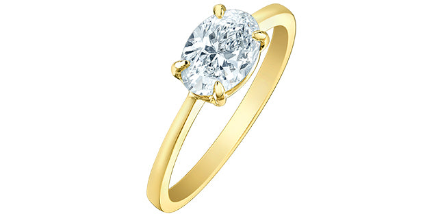 14K Yellow Gold 1.03 ct Lab Grown Diamond Engagement Ring