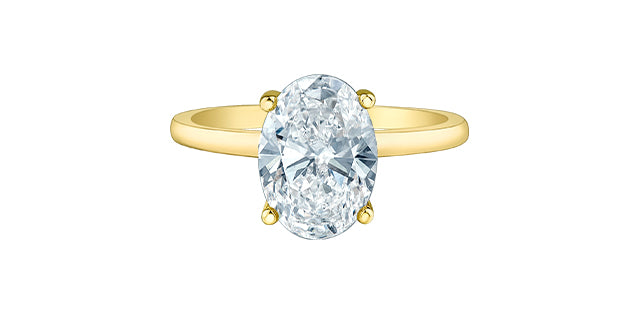 14K Lab Grown 0.50-3.00cttw Round Brilliant Cut Four Claw Diamond Ring