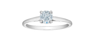 14K White Gold 0.50Cttw Lab Grown Round Brilliant Cut Diamond Engagement Ring