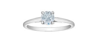 14K White Gold 0.75Cttw Lab Grown Round Brilliant Cut Diamond Engagement Ring
