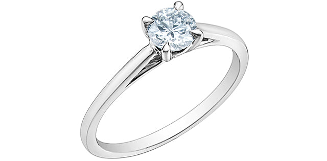 14K White Gold 0.50Cttw Lab Grown Round Brilliant Cut Diamond Engagement Ring