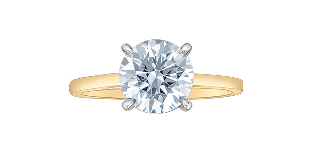 14K Yellow Gold 2.00Cttw Lab Grown Round Brilliant Cut Diamond Engagement Ring