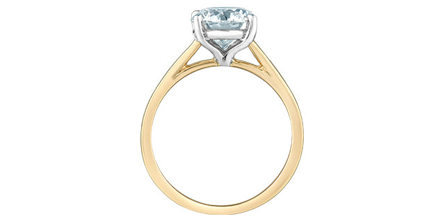 14K Yellow Gold 2.00Cttw Lab Grown Round Brilliant Cut Diamond Engagement Ring