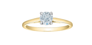 14K Yellow Gold 0.50Cttw Lab Grown Round Brilliant Cut Diamond Engagement Ring