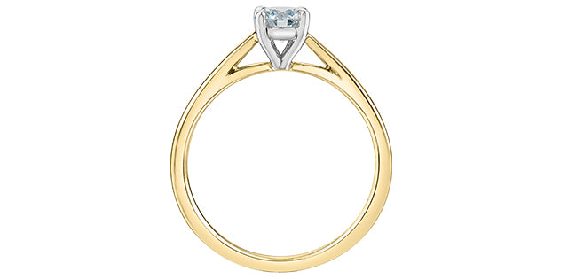 14K Yellow Gold 2.00Cttw Lab Grown Round Brilliant Cut Diamond Engagement Ring