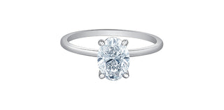 Anillo de diamantes de cuatro garras de corte brillante redondo de 0,50 a 3,00 quilates cultivado en laboratorio de 14 quilates