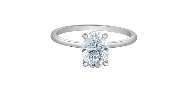 14K Lab Grown 0.50-3.00cttw Round Brilliant Cut Four Claw Diamond Ring