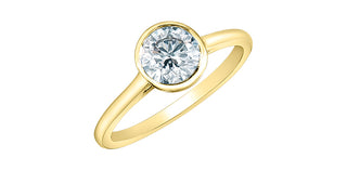 14K Yellow Gold 1.50 Cttw Lab Grown Round Cut Diamond Engagement Ring