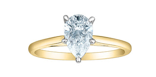 Anillo de diamantes de cuatro garras de corte brillante redondo de 0,50 a 3,00 quilates cultivado en laboratorio de 14 quilates