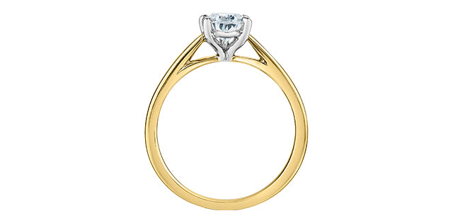 14K Yellow and White Gold Lab Grown Diamond Ring