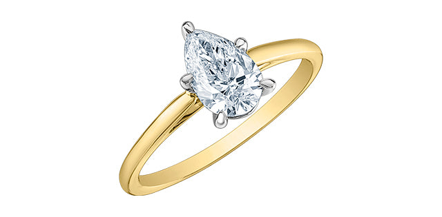 14K Yellow and White Gold Lab Grown Diamond Ring