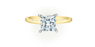 Anillo de diamantes de cuatro garras de corte brillante redondo de 0,50 a 3,00 quilates cultivado en laboratorio de 14 quilates