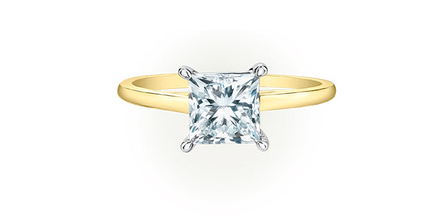 14K Lab Grown 0.50-3.00cttw Round Brilliant Cut Four Claw Diamond Ring