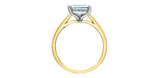 14K Yellow and White Gold Princess cut Lab Grown Diamond Engagement Ring