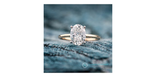 14K Yellow Gold 1.00cttw Lab Grown Oval Diamond Engagement Ring