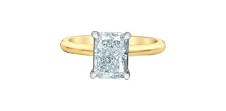 14K Yellow and White Gold 2.04cttw Radiant Lab Grown Diamond Engagement Ring