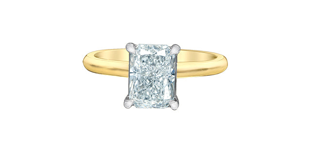 14K Yellow and White Gold 2.07cttw Radiant Lab Grown Diamond Engagement Ring
