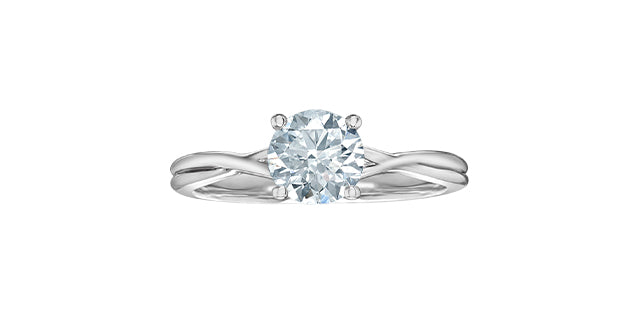 14K White Gold 1.00Cttw Lab Grown Round Brilliant Cut Diamond Engagement Ring