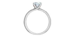 14K White Gold Twist 1.00Cttw Lab Grown Round Brilliant Cut Diamond Engagement Ring