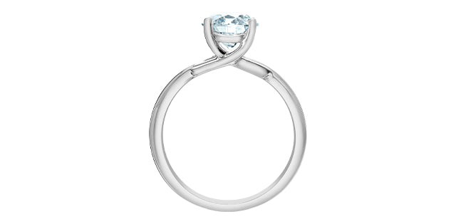 14K White Gold 1.50 Cttw Lab Grown Round Brilliant Cut Diamond Engagement Ring