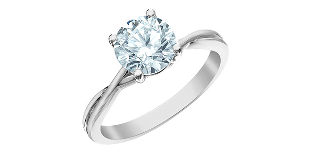 14K White Gold 1.50 Cttw Lab Grown Round Brilliant Cut Diamond Engagement Ring