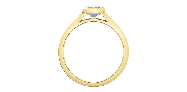 18K Yellow Gold 1.59 CT Lab Grown Emerald Cut Diamond Ring