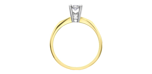 10K Yellow Gold 0.18Cttw Round Cut Illusion Set Diamond Engagement Ring