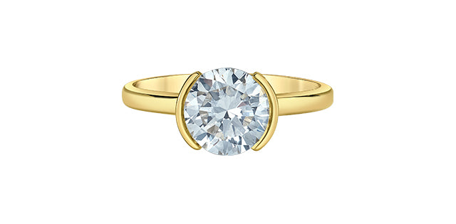 14K Yellow Gold Lab Grown Diamond Hidden Halo Ring