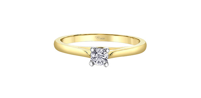 14K Yellow &amp; White Gold 0.20cttw Canadian Diamond Engagement Ring