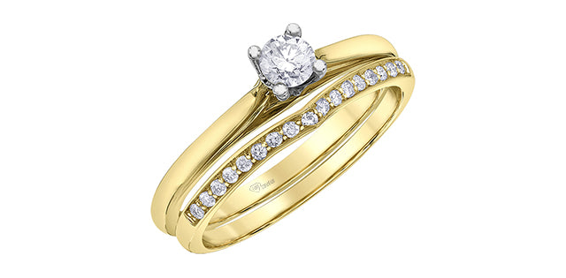 14K Yellow &amp; White Gold 0.20cttw Canadian Diamond Engagement Ring