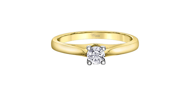 14K Yellow &amp; White Gold 0.25cttw Canadian Diamond Engagement Ring