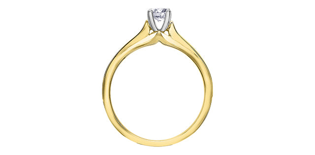 14K Yellow &amp; White Gold 0.25cttw Canadian Diamond Engagement Ring