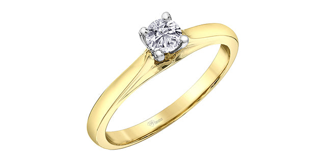 14K Yellow &amp; White Gold 0.25cttw Canadian Diamond Engagement Ring