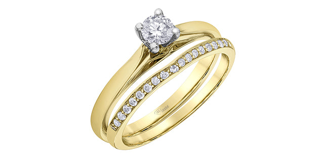 14K Yellow &amp; White Gold 0.25cttw Canadian Diamond Engagement Ring