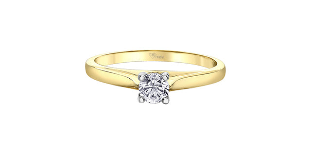 14K Yellow &amp; White Gold 0.30cttw Canadian Diamond Engagement Ring