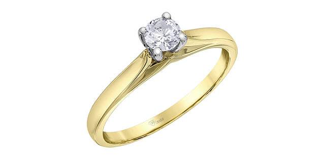 14K Yellow &amp; White Gold 0.30cttw Canadian Diamond Engagement Ring