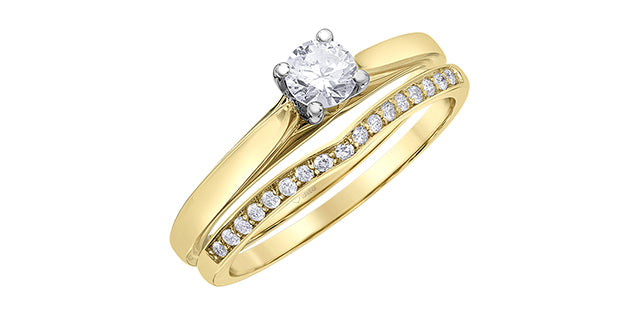 14K Yellow &amp; White Gold 0.30cttw Canadian Diamond Engagement Ring