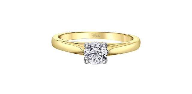 14K Yellow & White Gold 0.50cttw Canadian Diamond Engagement Ring