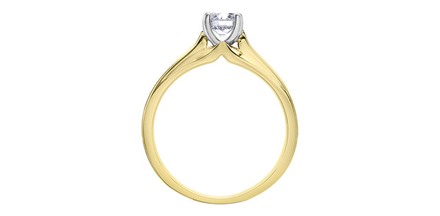 14K Yellow &amp; White Gold 0.70cttw Canadian Diamond Engagement Ring