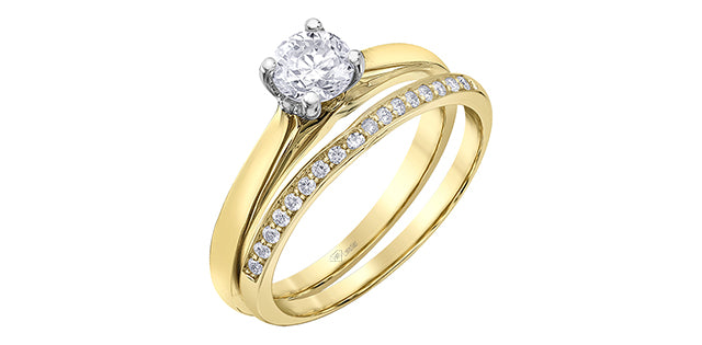 14K Yellow &amp; White Gold 0.50cttw Canadian Diamond Engagement Ring