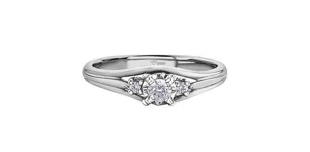 10K White Gold 0.18cttw Canadian Diamond Engagement Ring