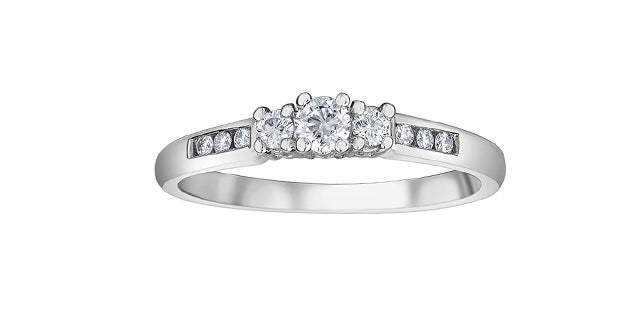 14K White Gold 0.25cttw Diamond Engagement Ring